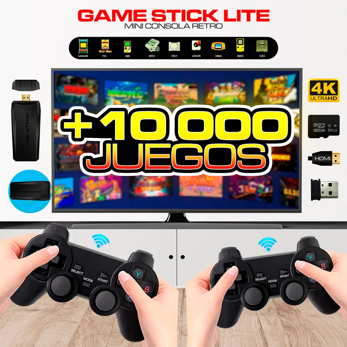 Consola Videojuegos Retro 10000 Juegos Integrados Mando